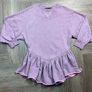 Marc Jacobs The Skater Dress Womens Small Lilac Purple Sweatshirt Ruffle Hem Y2K